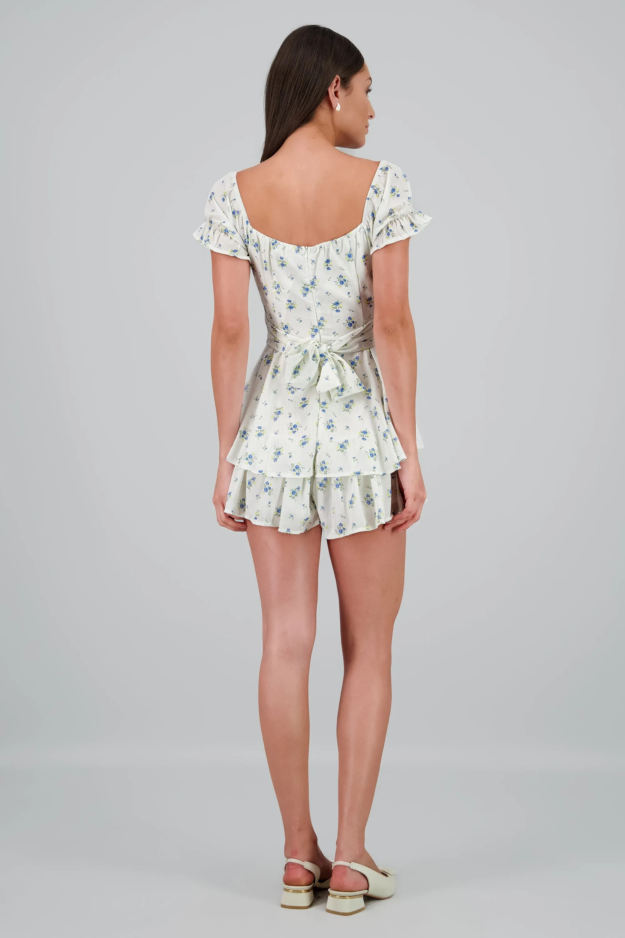Romper olanes flores con rayas lurex sold by Shasa product image thumbnail 4