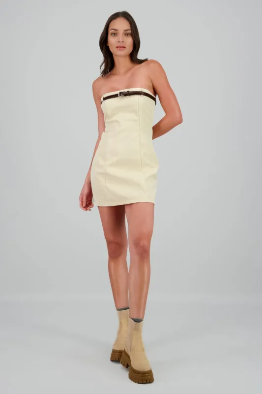 Vestido estrapless con cinturon sold by Shasa