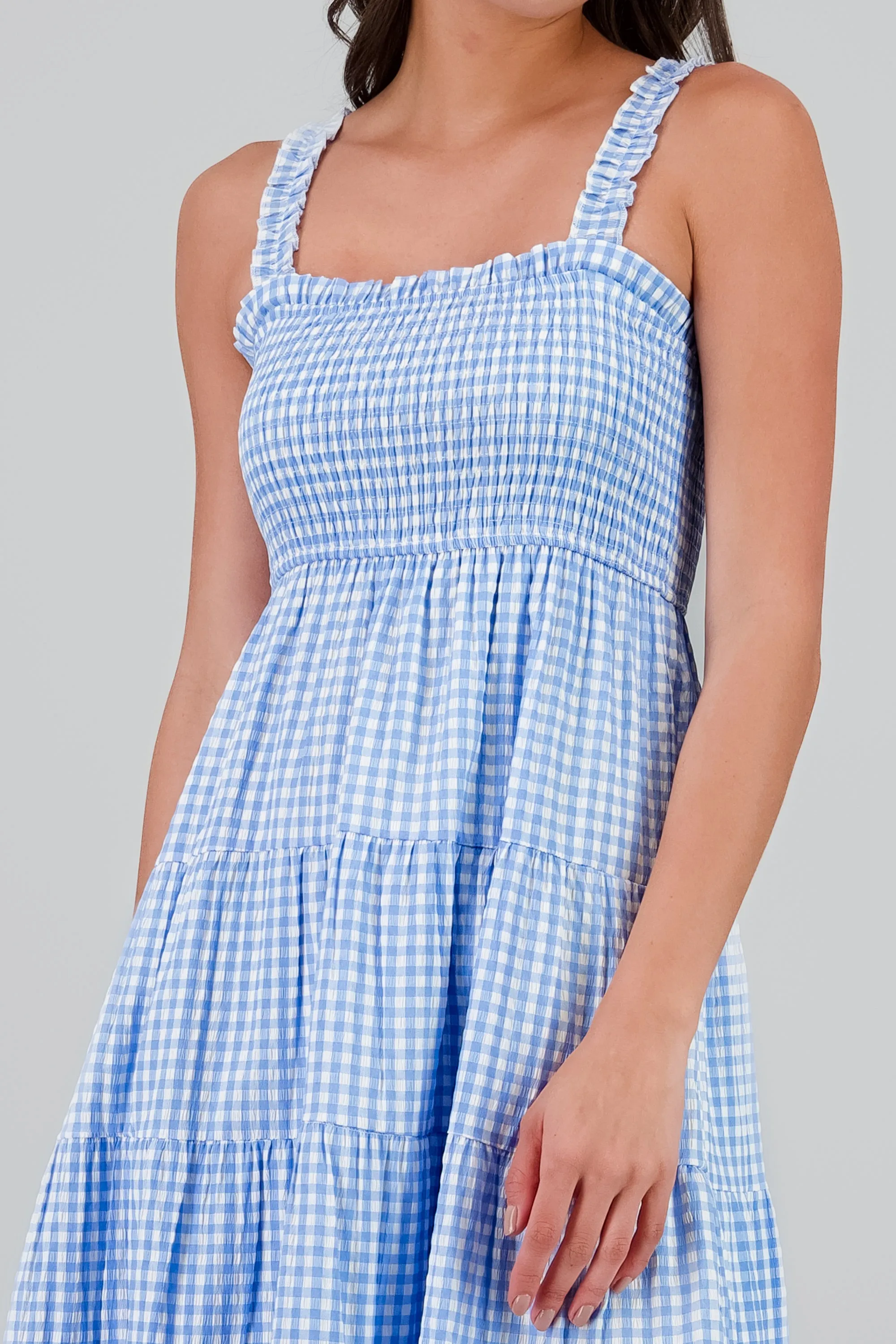 Vestido maxi smocked estampado gingham sold by Shasa product image thumbnail 5