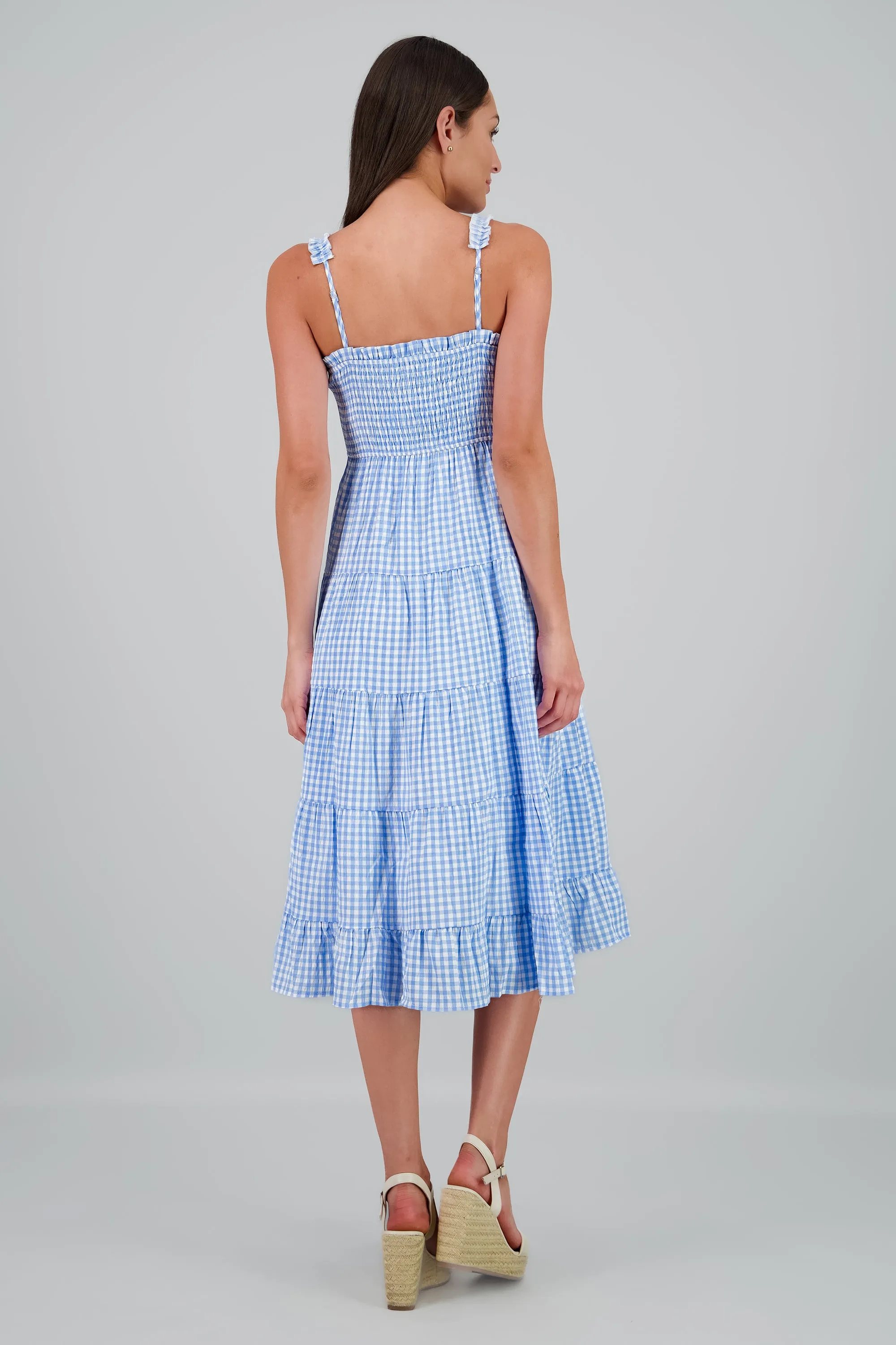 Vestido maxi smocked estampado gingham sold by Shasa product image thumbnail 4