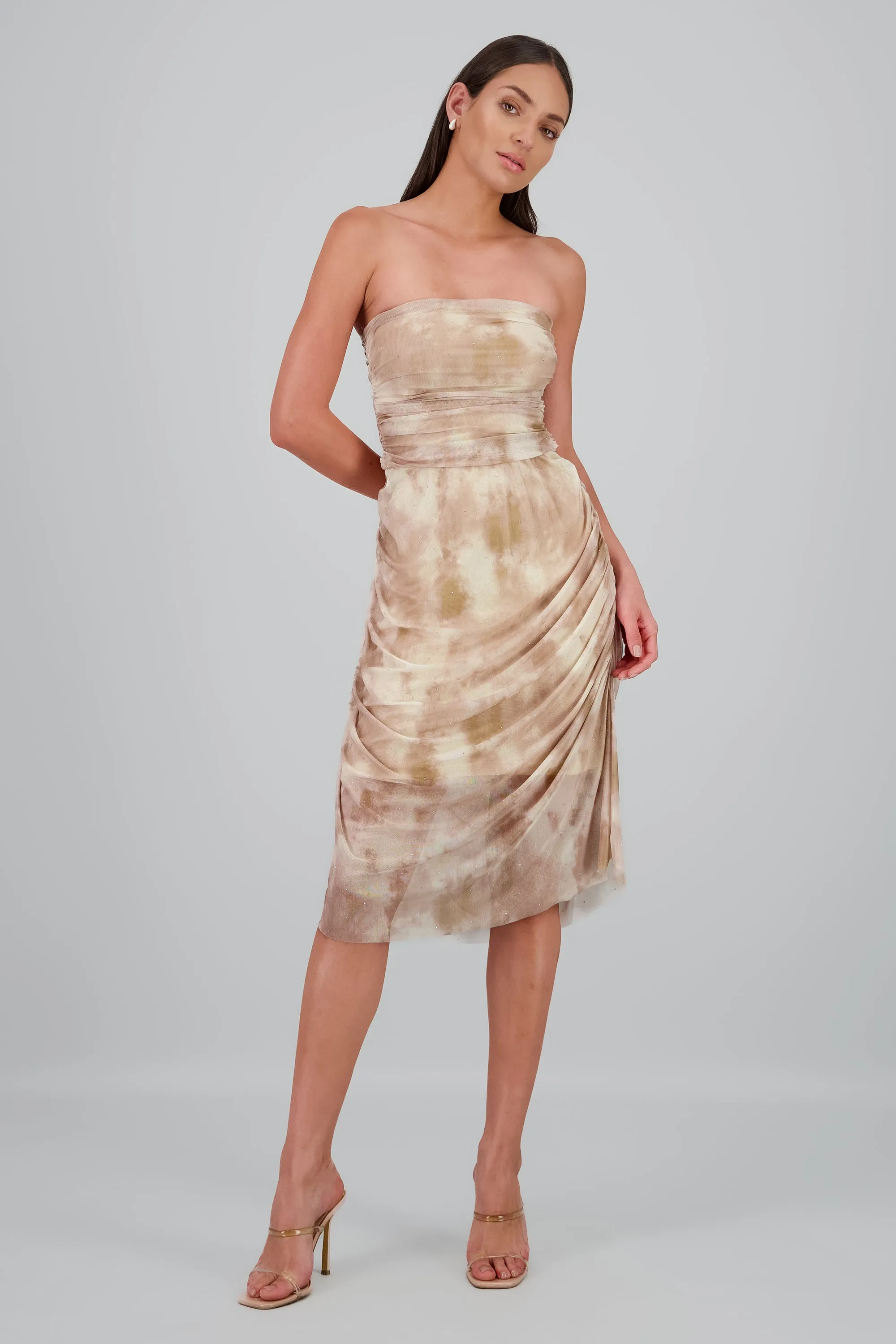 Vestido midi mesh brillos sold by Shasa