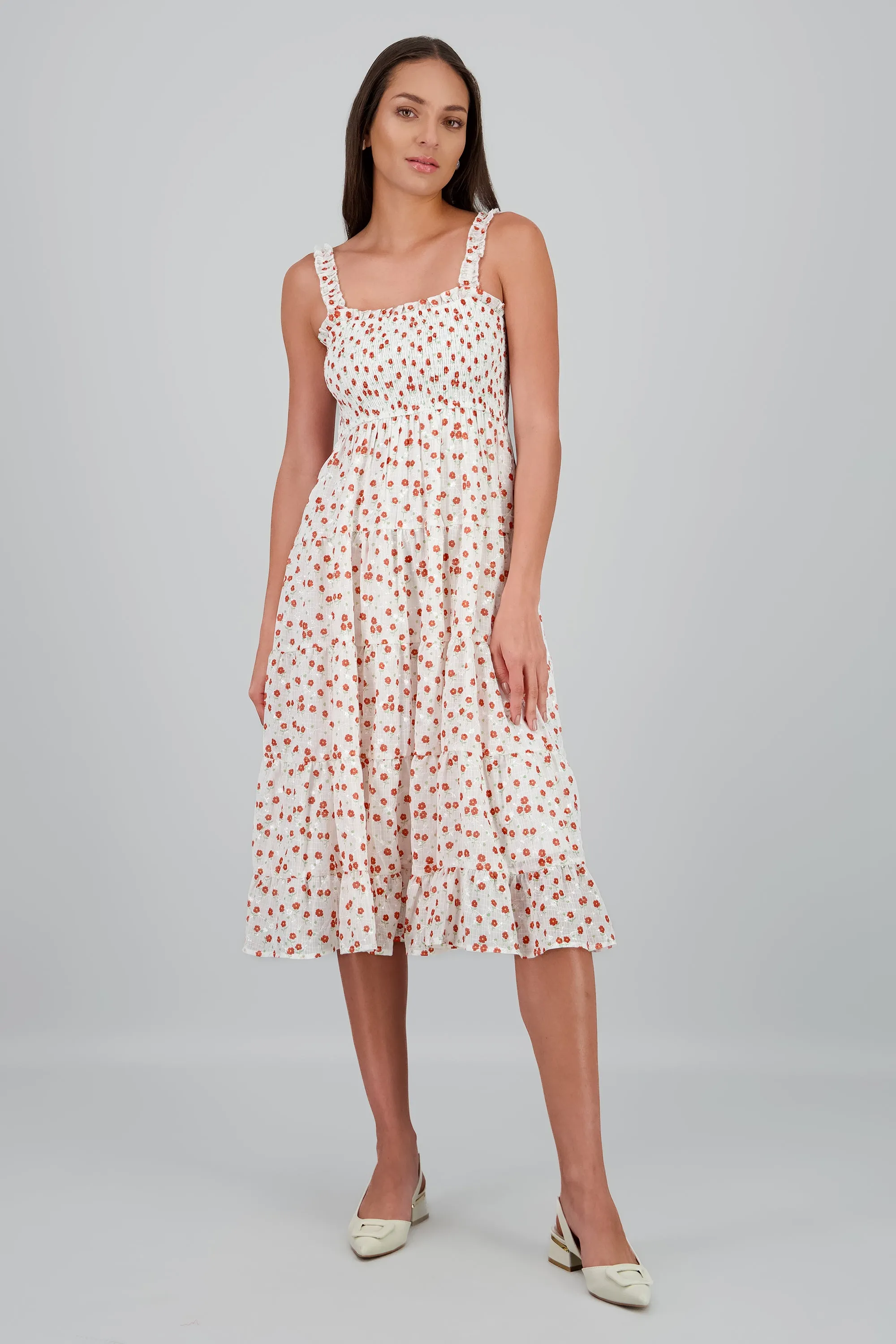 Vestido maxi flores bordado sold by Shasa