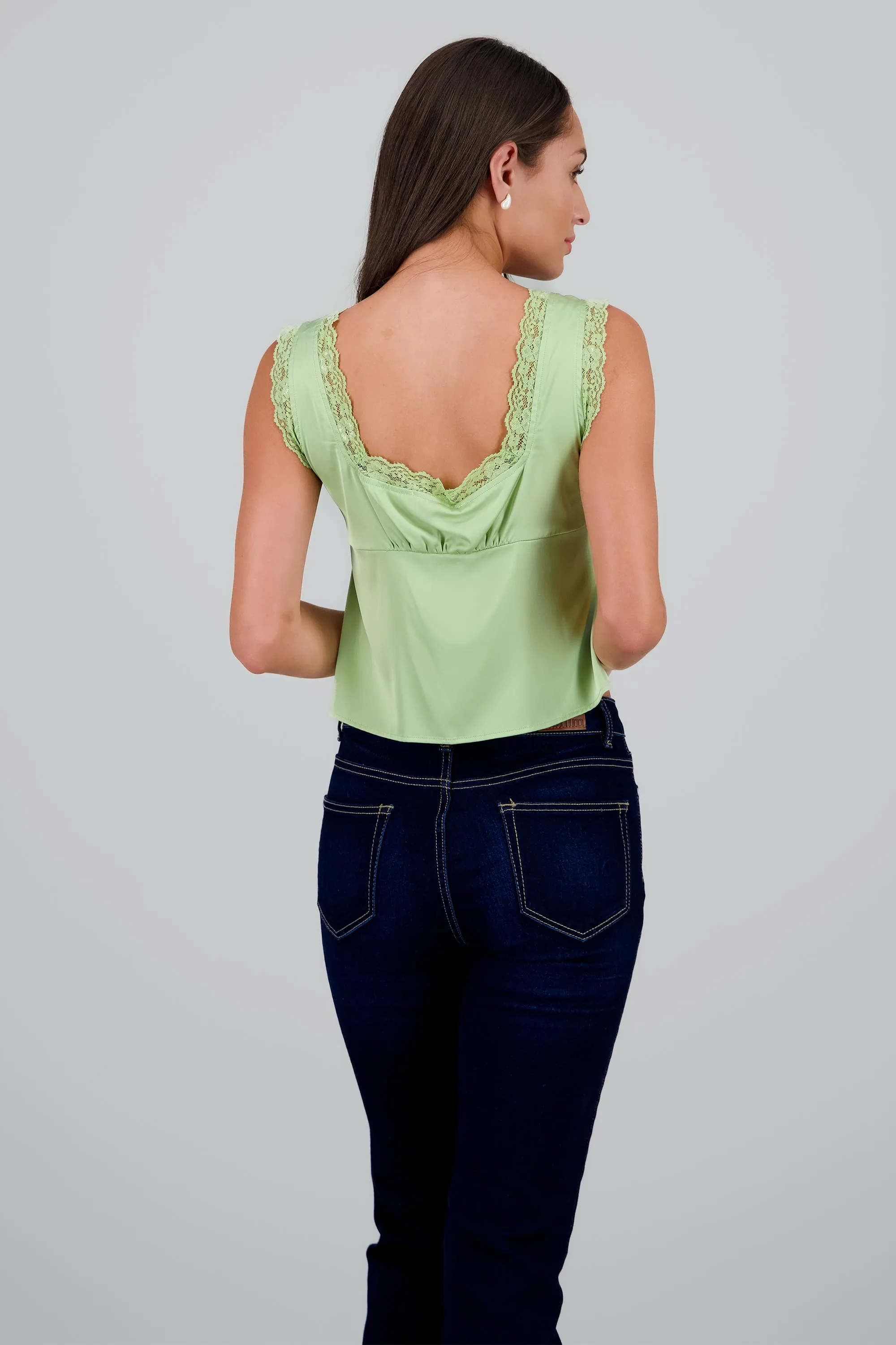 Blusa satin encaje con moños amarres sold by Shasa product image thumbnail 4
