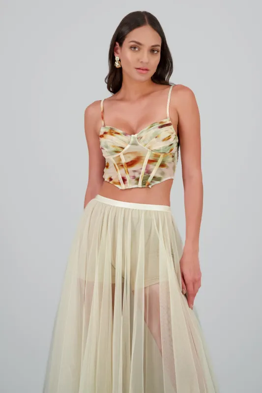 Corset de mesh con varillas y copa sold by Shasa