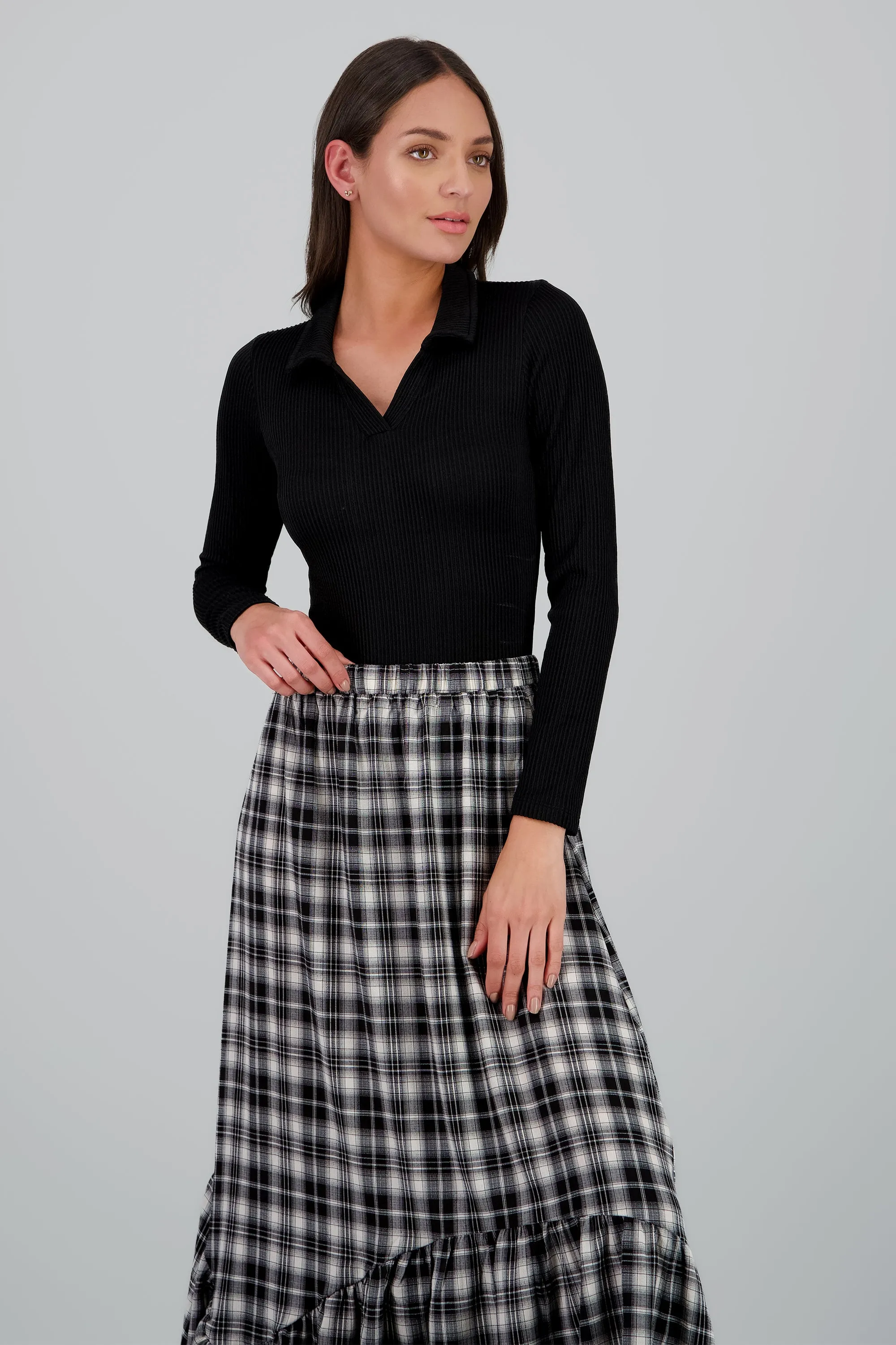 Bodysuit manga larga cuello polo textura sold by Shasa product image thumbnail 2