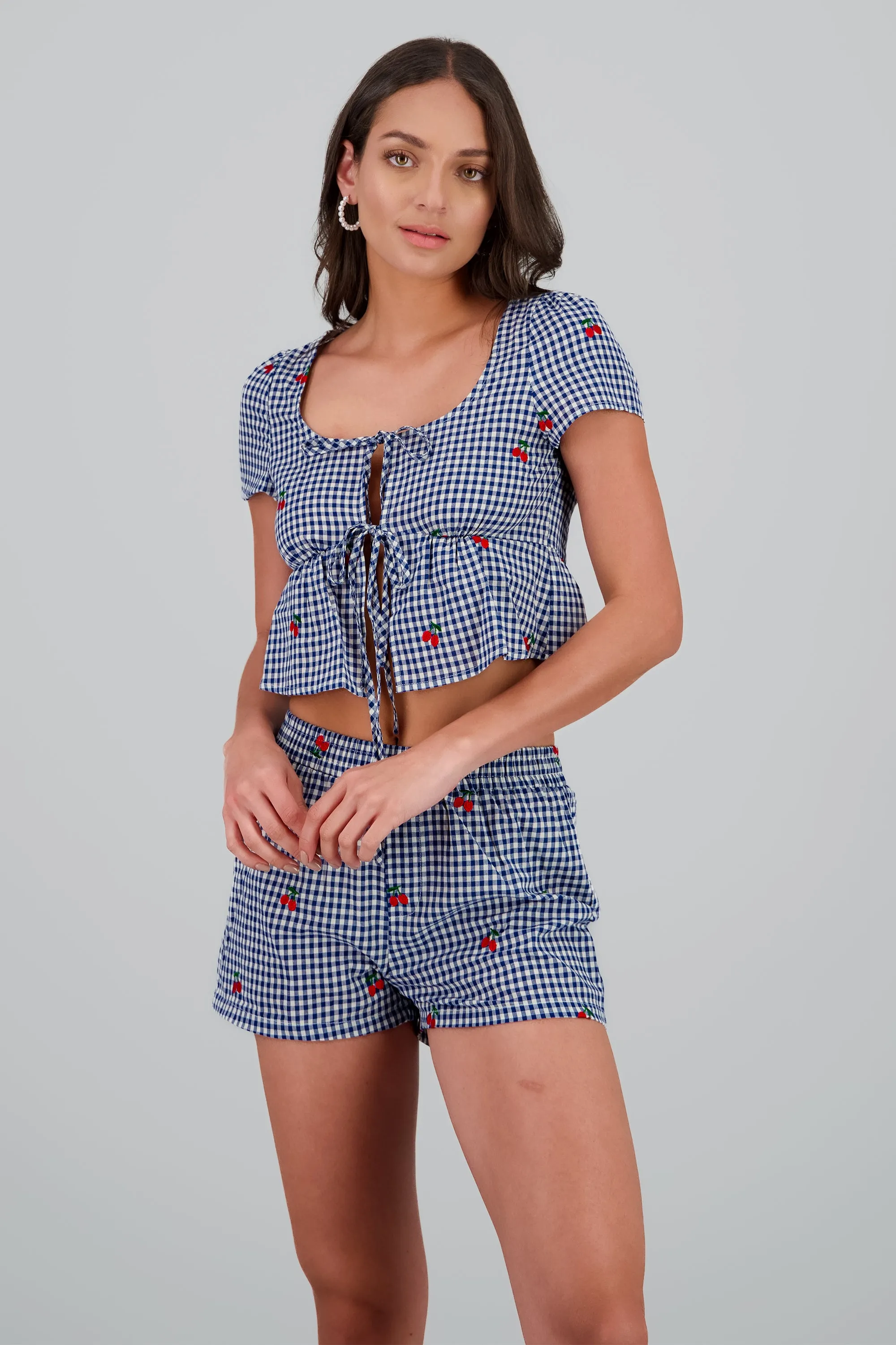 Blusa Gingham cerza detalle mono sold by Shasa product image thumbnail 2