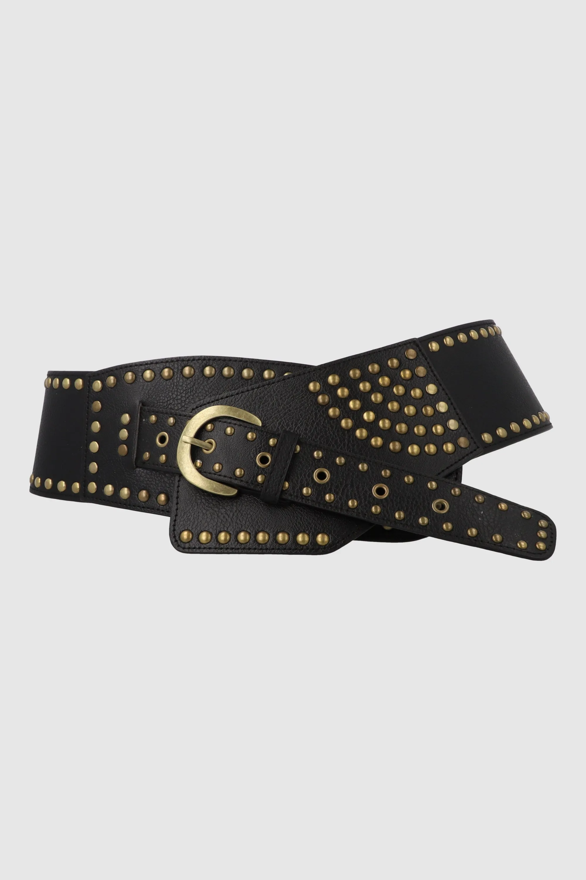 Cinturon ancho cruado studs sold by Shasa