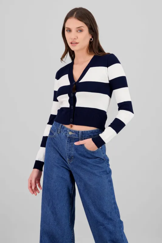 Cardigan rayas contraste sold by Shasa