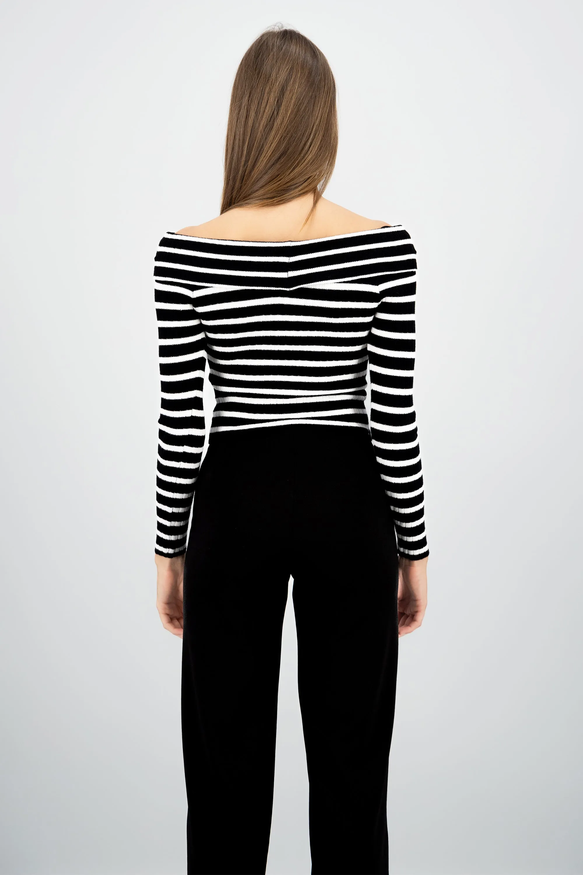 Top rayas off shoulder manga rayas sold by Shasa product image thumbnail 4