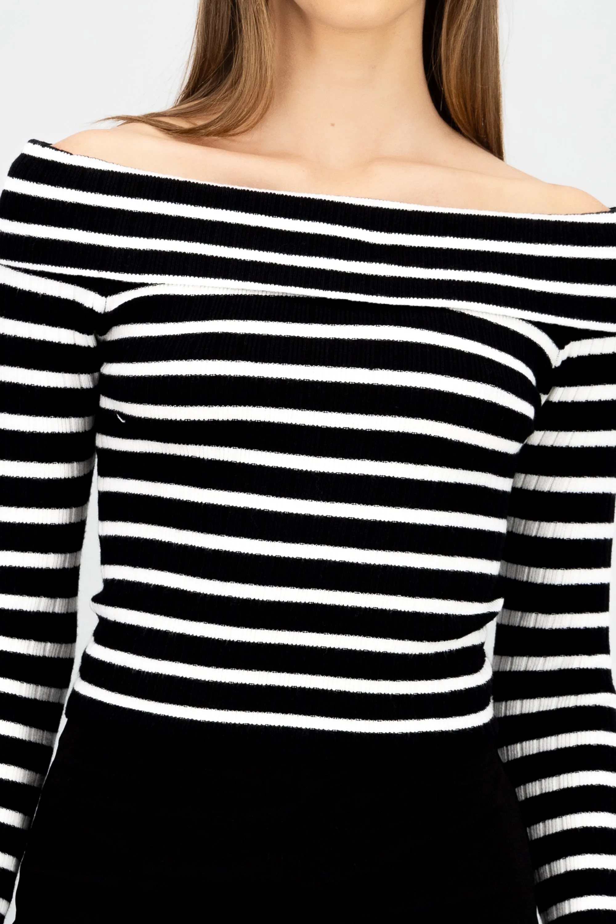 Top rayas off shoulder manga rayas sold by Shasa product image thumbnail 5