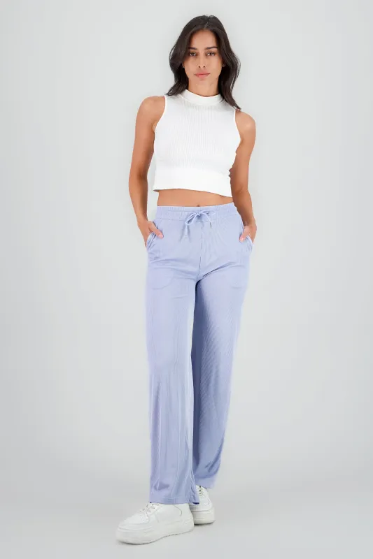 Pantalones de rib wide leg lisos sold by Shasa
