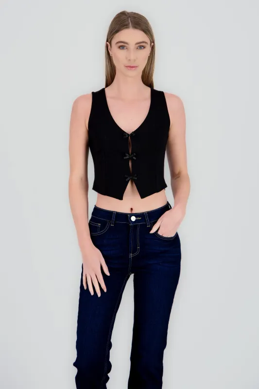 Chaleco sin manga detalle moños sold by Shasa