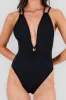 Traje de baño rib escote aro espalda cruzada sold by Shasa