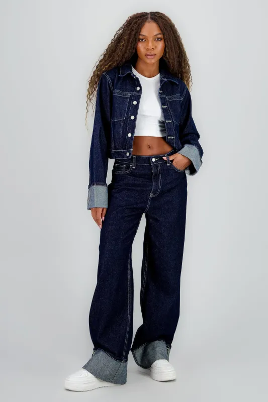 Jeans wide leg dobladillo ancho sold by Shasa