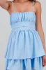 Vestido con escote cuadrado de olanes liso sold by Shasa