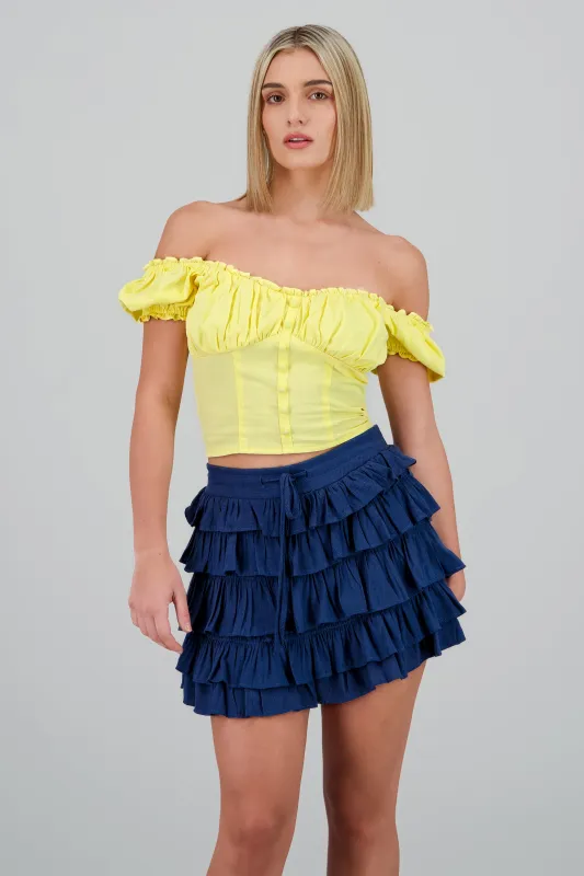 Camisa con pinzas y mangas abullonadas sold by Shasa