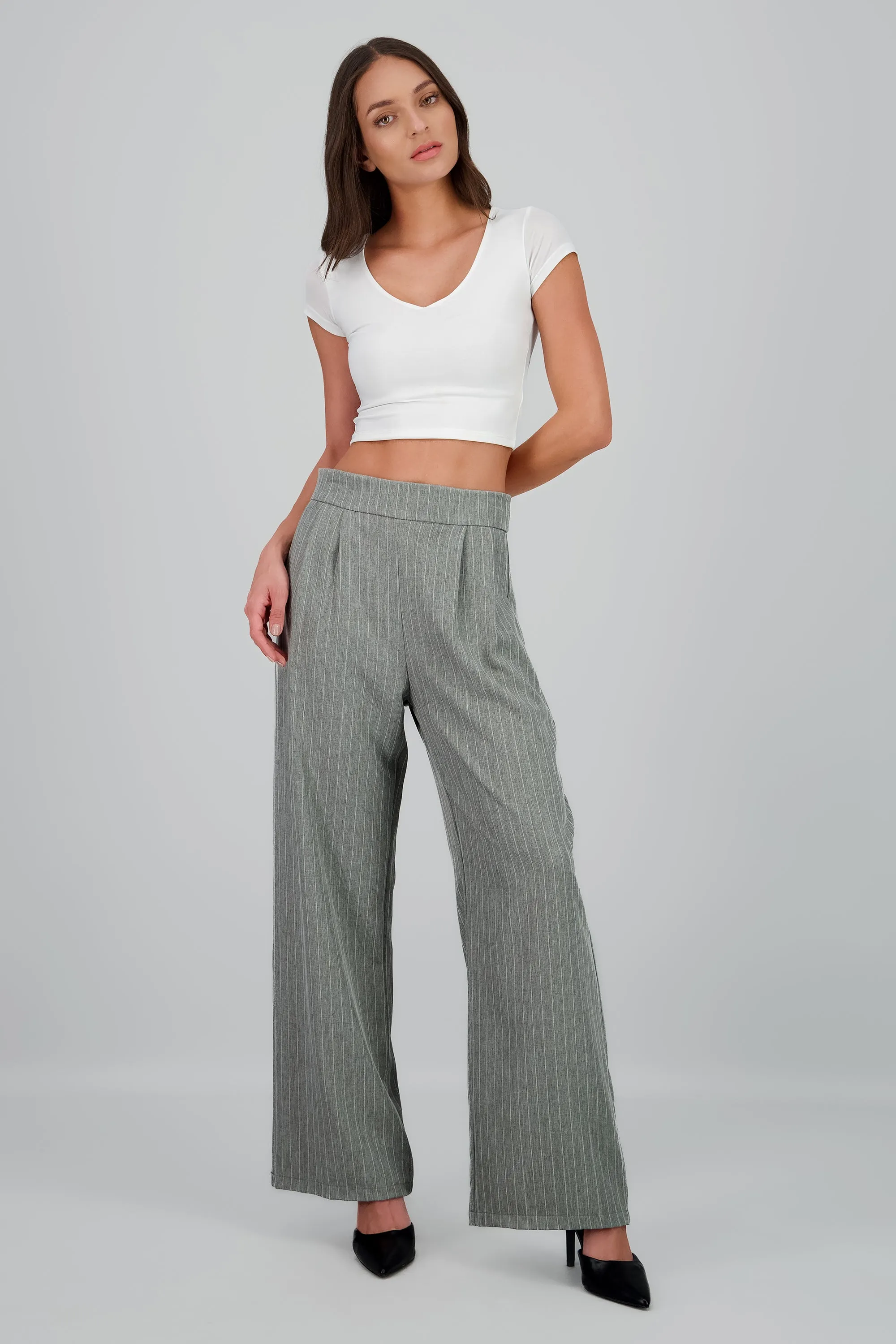 Pantalon recto detalle rayas sold by Shasa