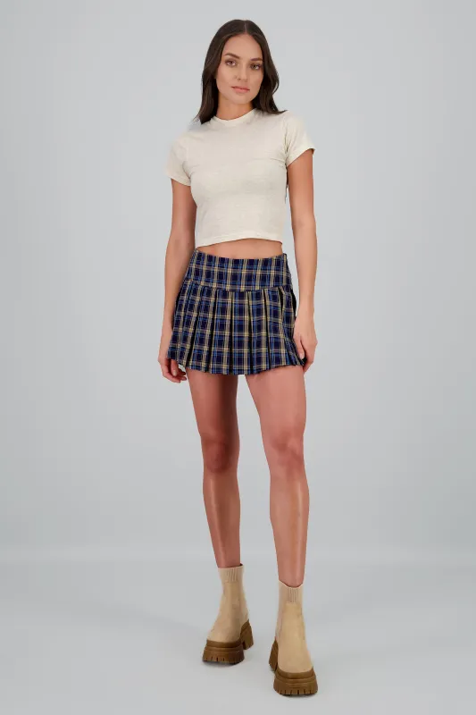 Falda short cuadros tableada sold by Shasa