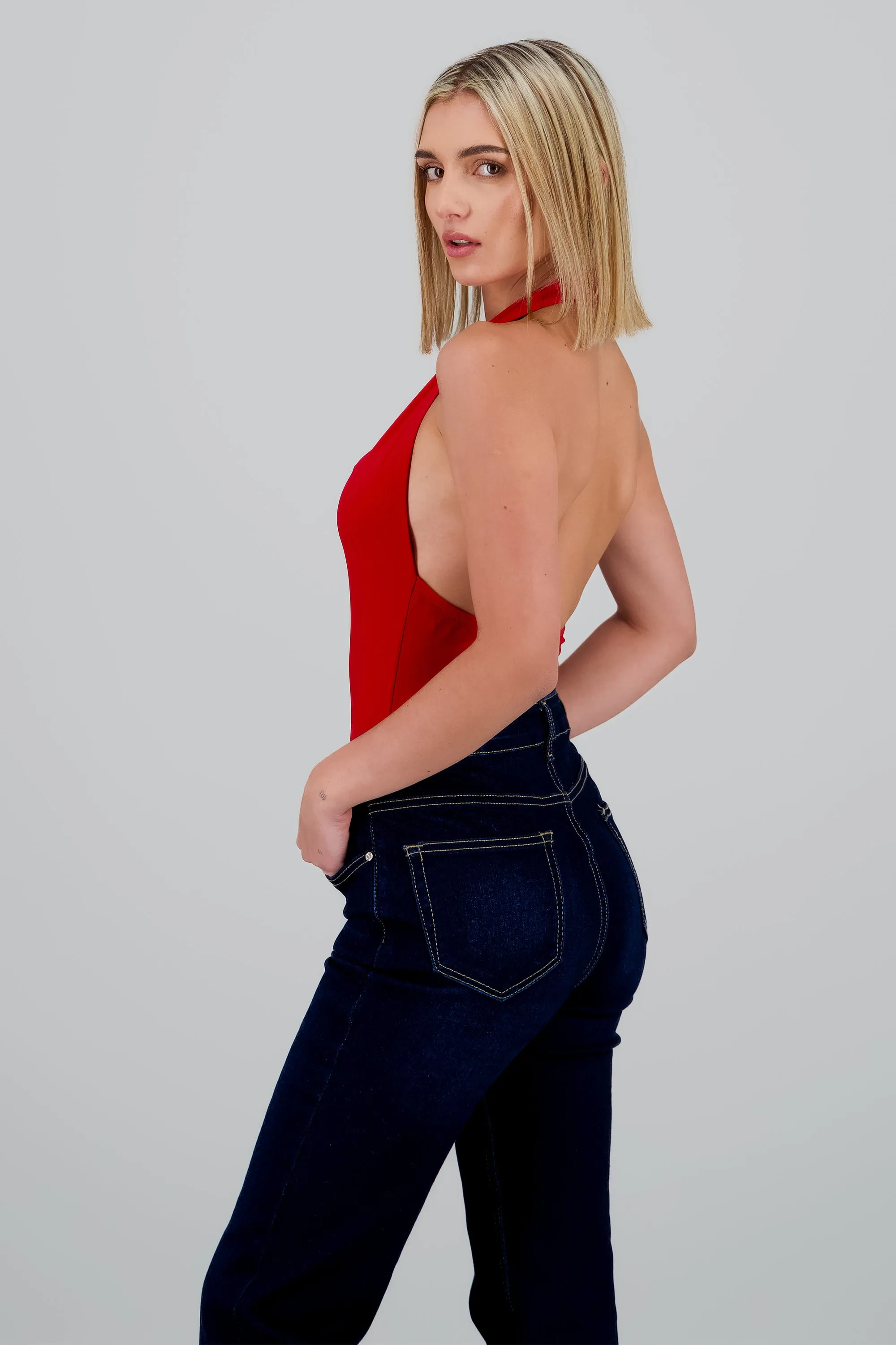 Bodysuit halter escote cascada drapeado sold by Shasa product image thumbnail 3