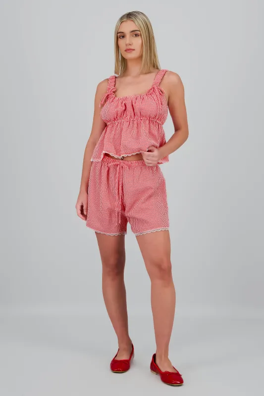 Short cuadros detalle encaje sold by Shasa