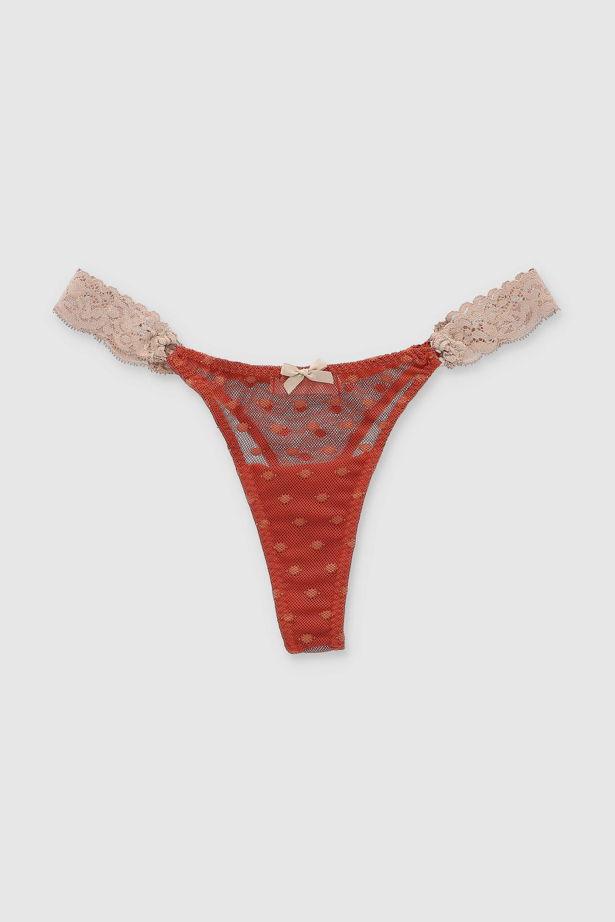 Tanga mesh aros encaje lateral sold by Shasa