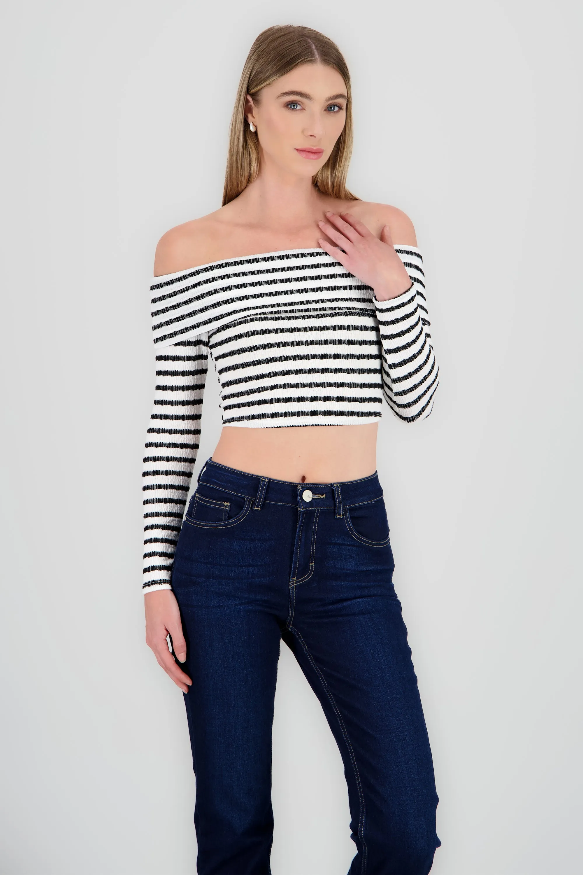 Top manga larga sin hombres rayas sold by Shasa product image thumbnail 2