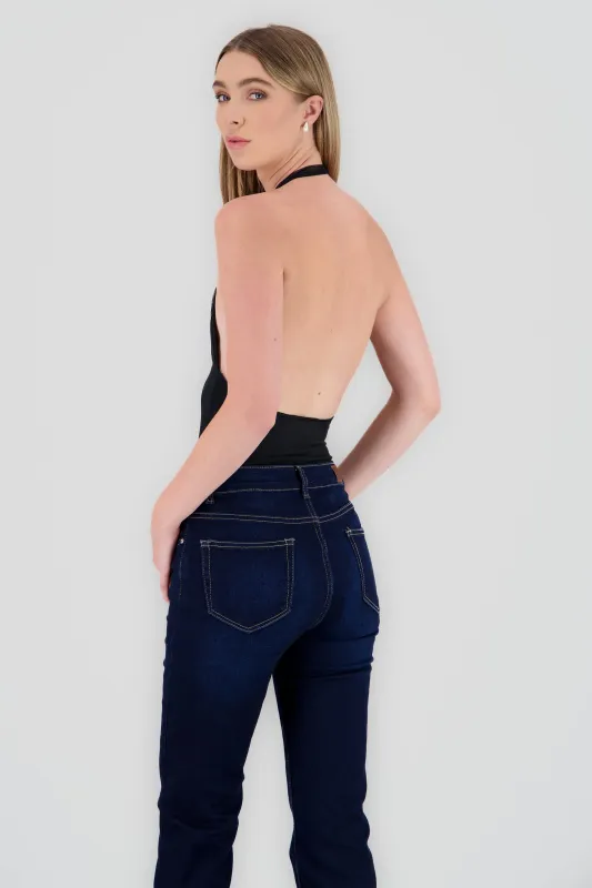 Bodysuit cuello halter de mesh liso sold by Shasa
