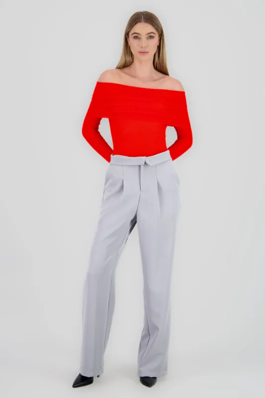 Pantalon recto liso detalle pretina sold by Shasa