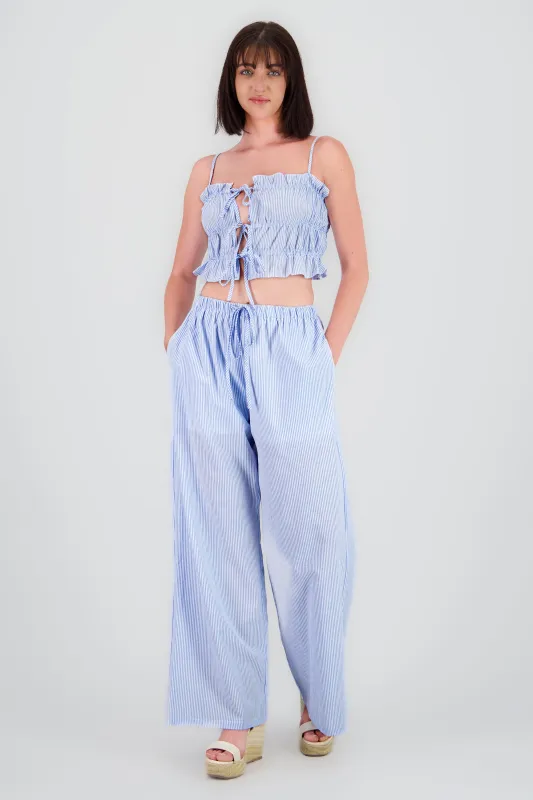 Pantalones de algodon rayas sold by Shasa