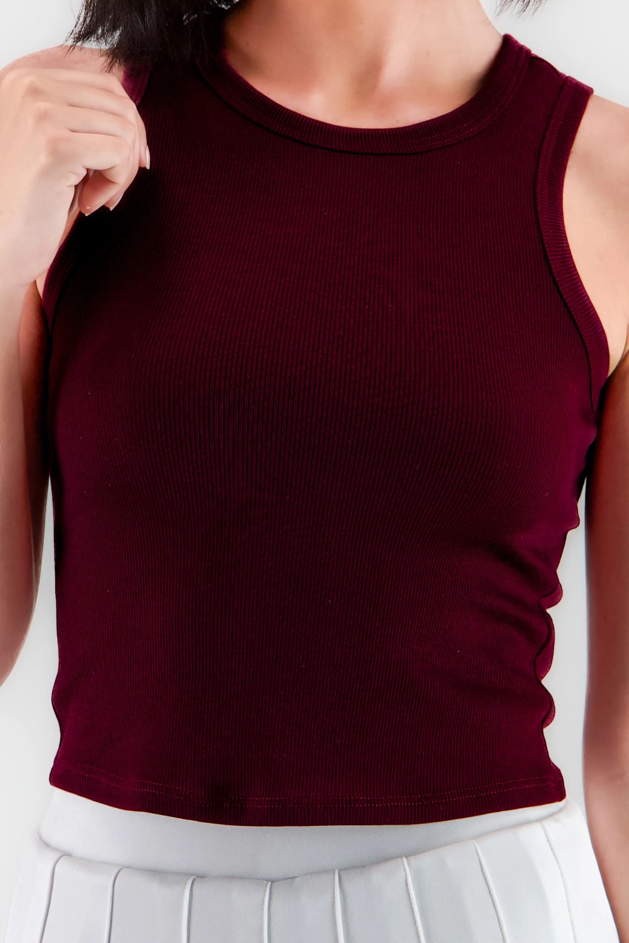 Top sin manga escote redondo rib sold by Shasa product image thumbnail 5