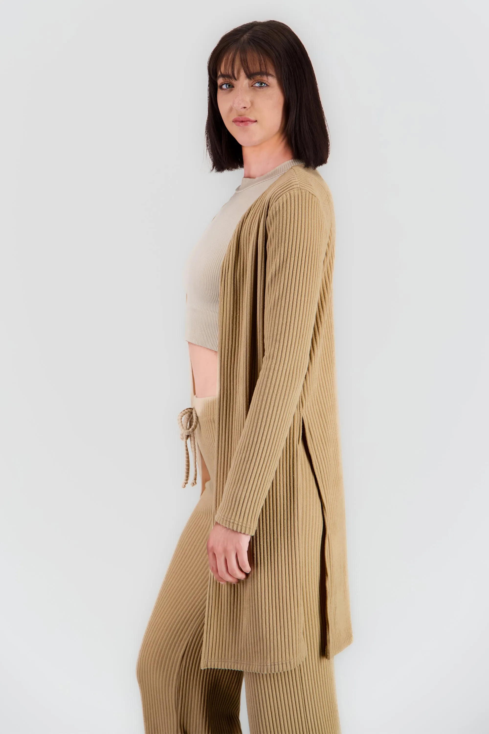 Cardigan manga larga rib suave sold by Shasa product image thumbnail 3