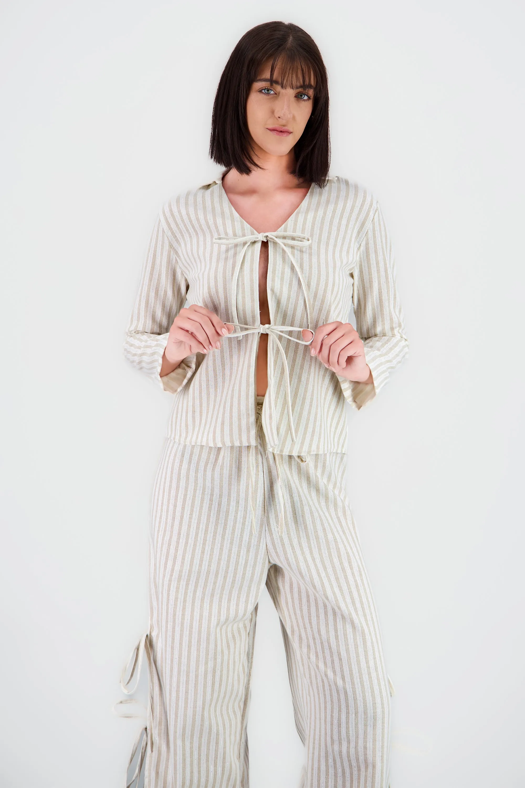 Camisa rayas detalle liston sold by Shasa