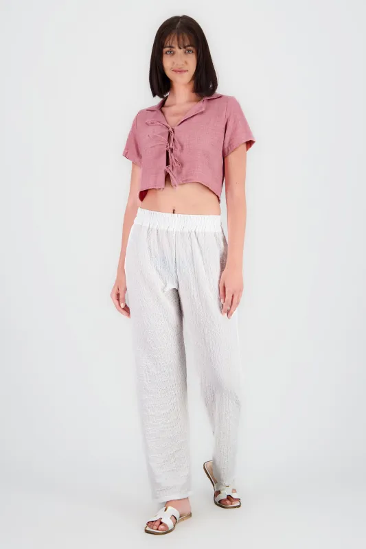 Pantalon ligero recto textura sold by Shasa