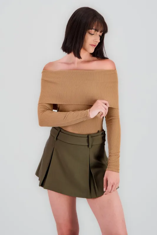 Bodysuit off shoulder manga larga rib sold by Shasa