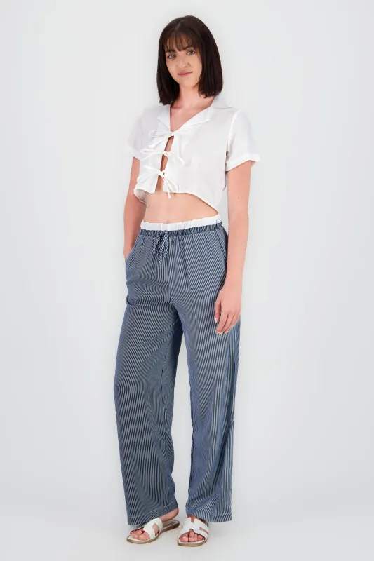 Pantalon rayas detalle jareta sold by Shasa