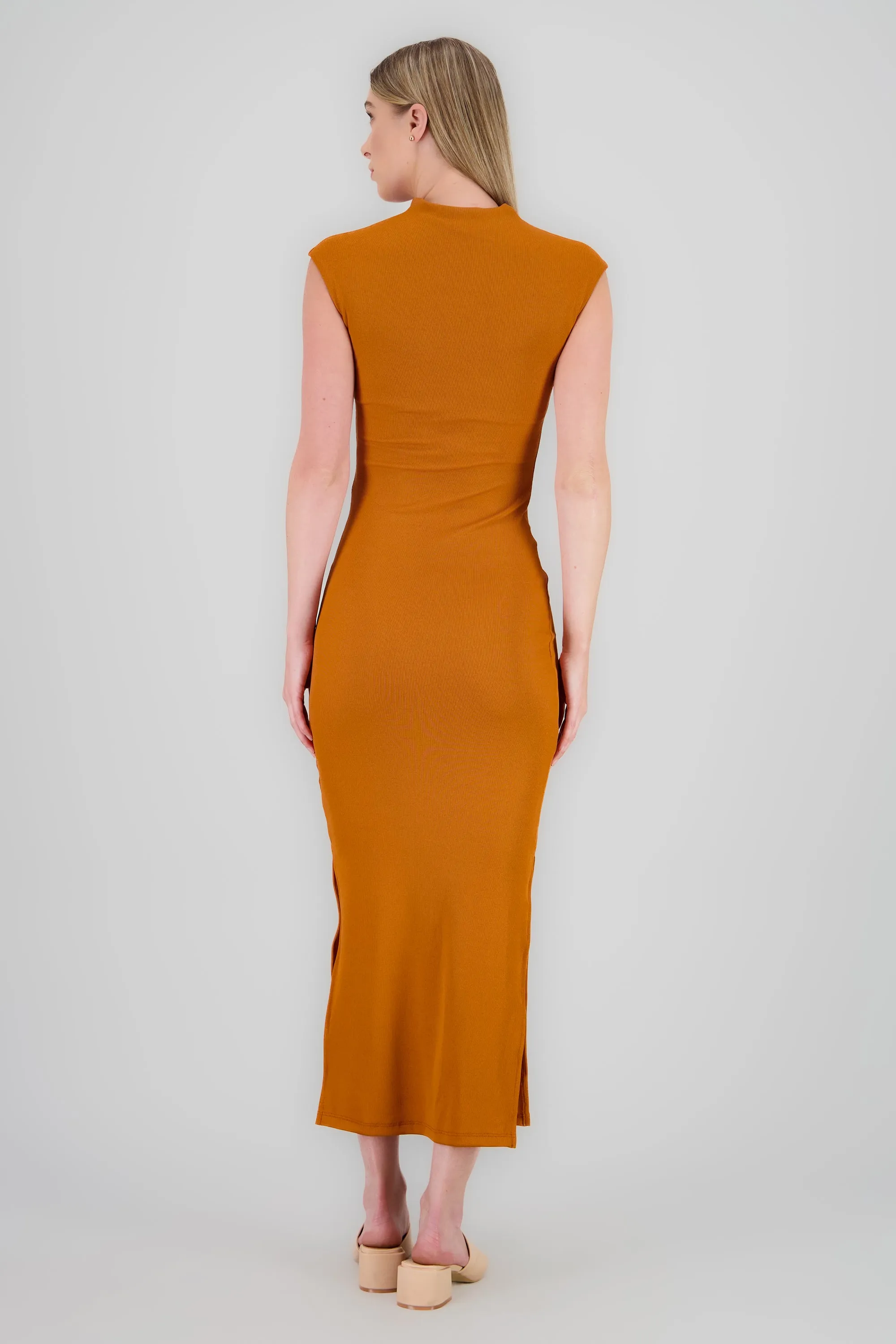 Vestido maxi rib manga corta con abertura Hypsters sold by Shasa product image thumbnail 4