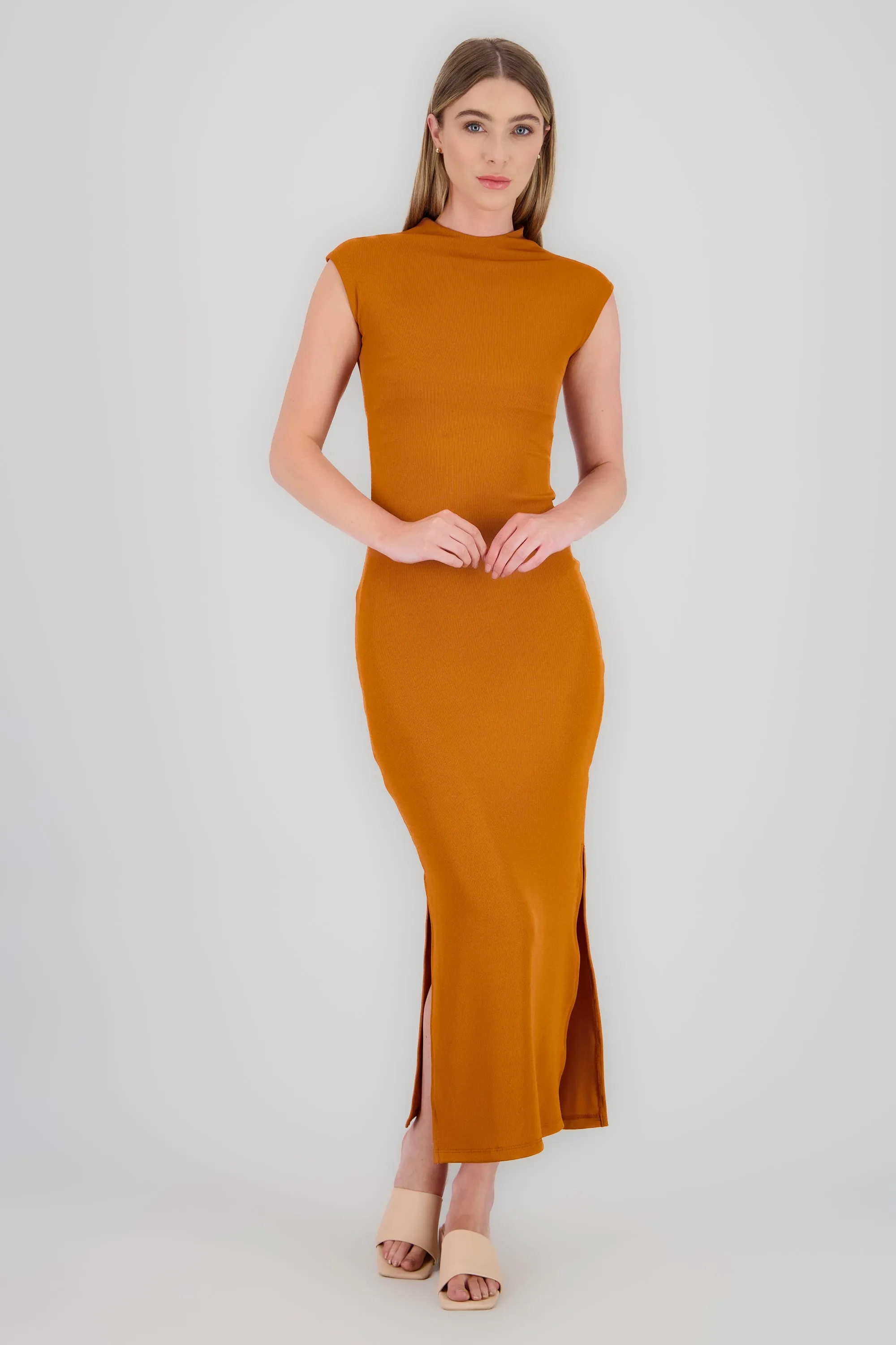 Vestido maxi rib manga corta con abertura Hypsters sold by Shasa product image thumbnail 2