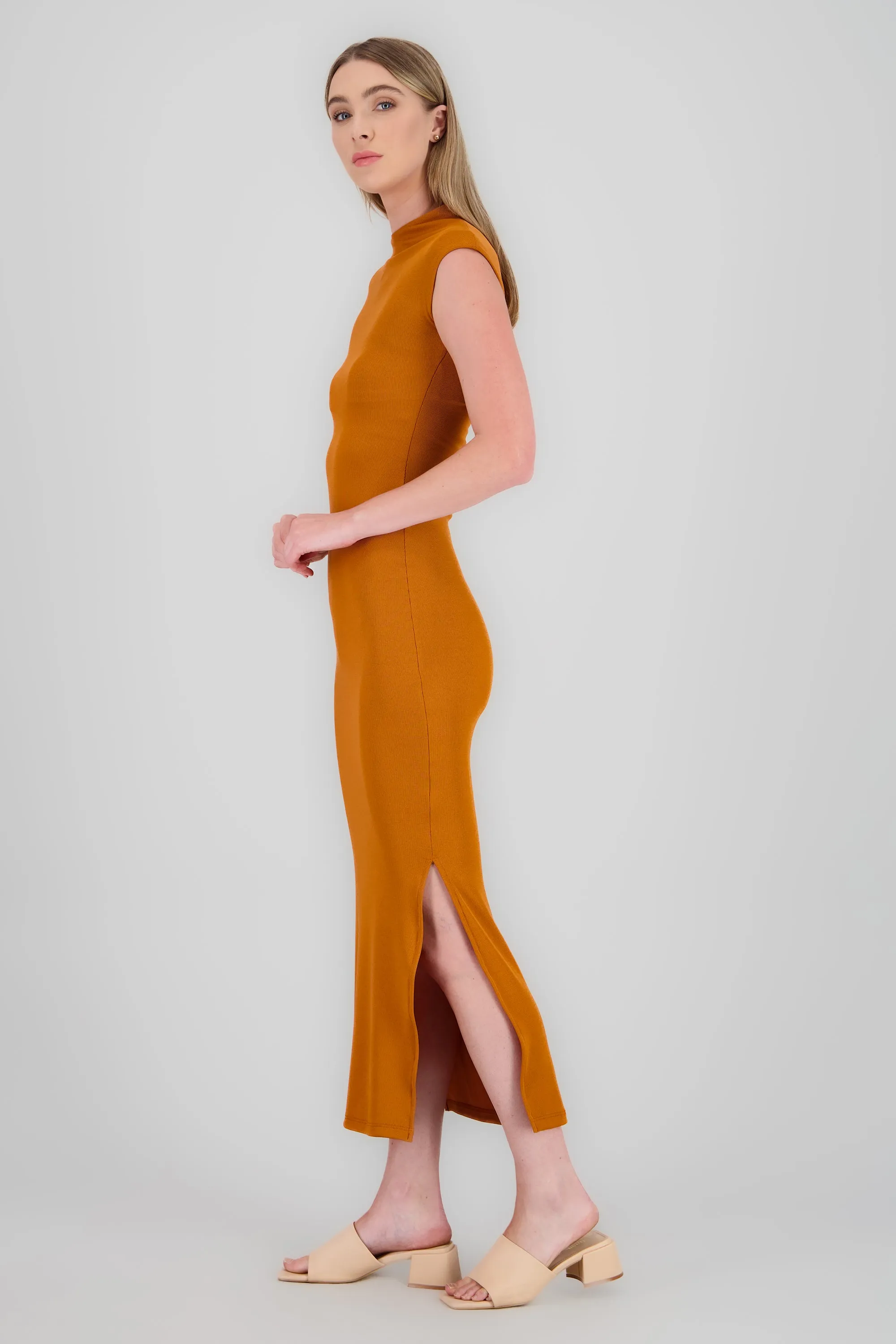 Vestido maxi rib manga corta con abertura Hypsters sold by Shasa product image thumbnail 3