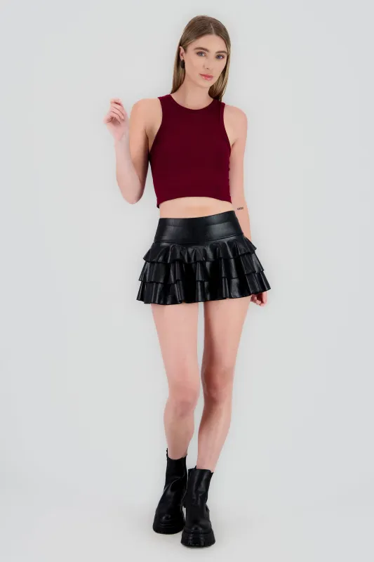 Falda olanes effecto piel sold by Shasa