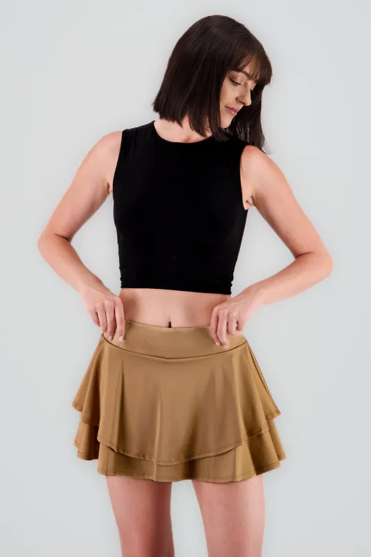 Top crop sin manga cuello redondo liso sold by Shasa