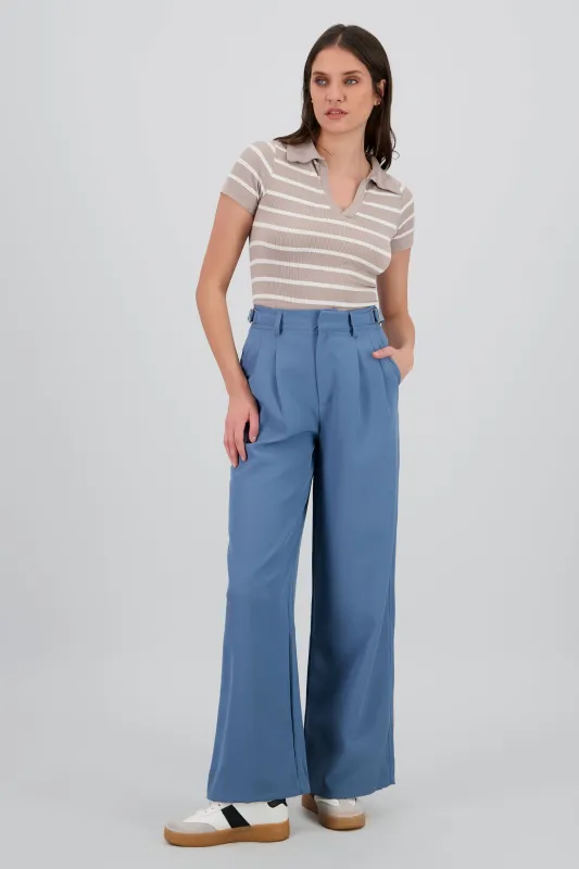 Pantalon wide leg detalle pretina sold by Shasa
