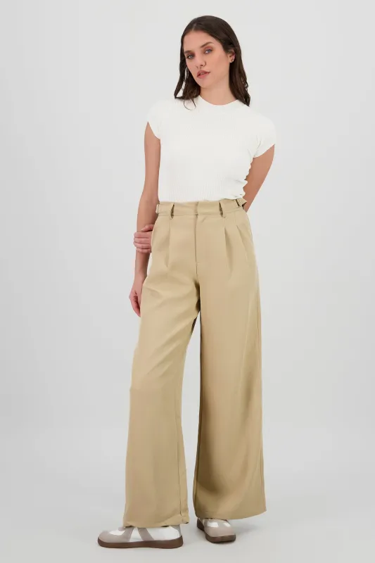 Pantalon wide leg detalle pretina sold by Shasa
