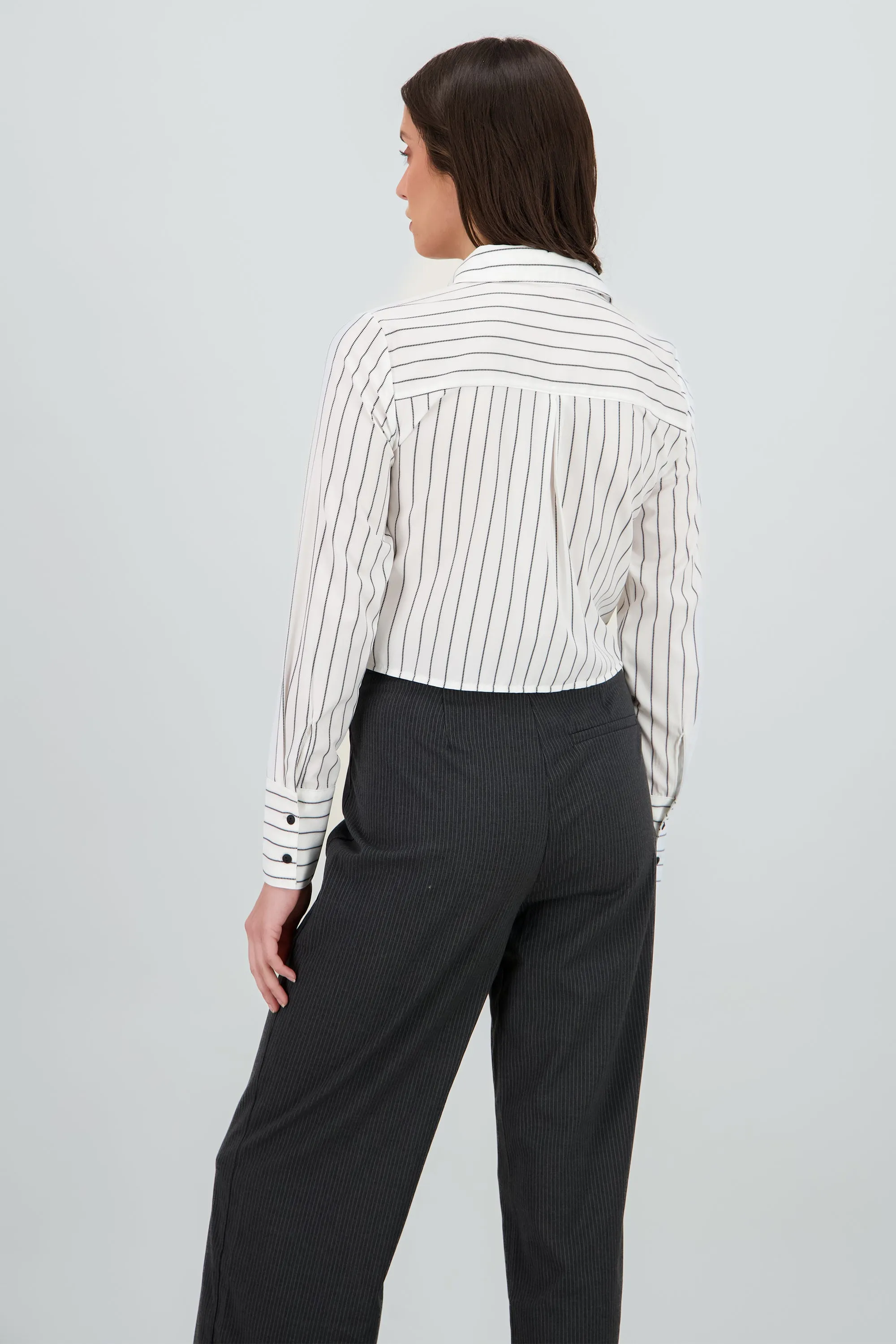 Camisa crop manga larga rayas sold by Shasa product image thumbnail 4