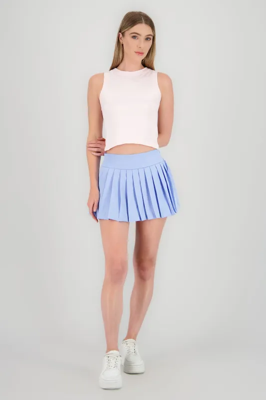 Falda short tableada lisa sold by Shasa