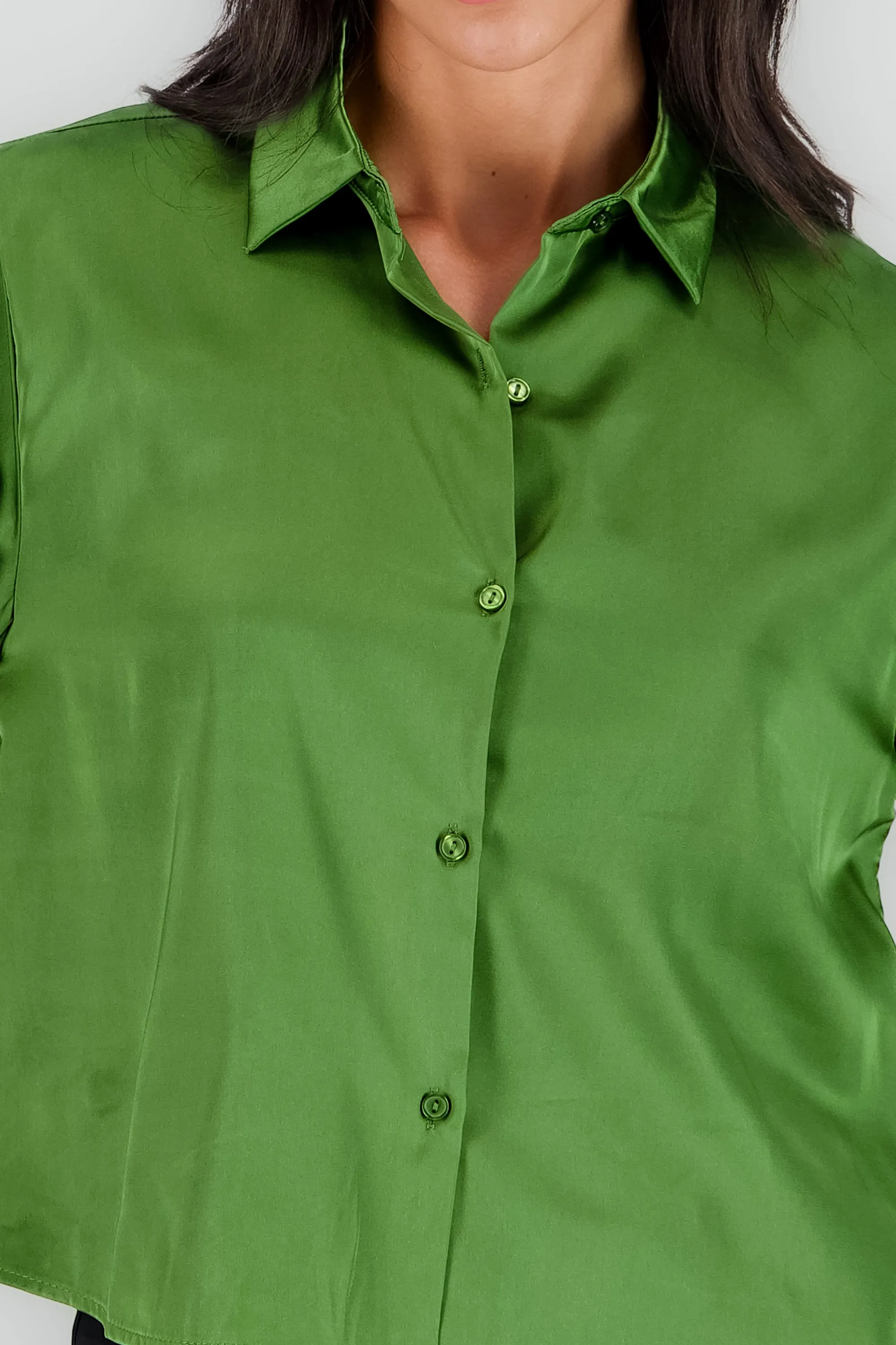 Camisa satinada lisa cropped sold by Shasa product image thumbnail 5