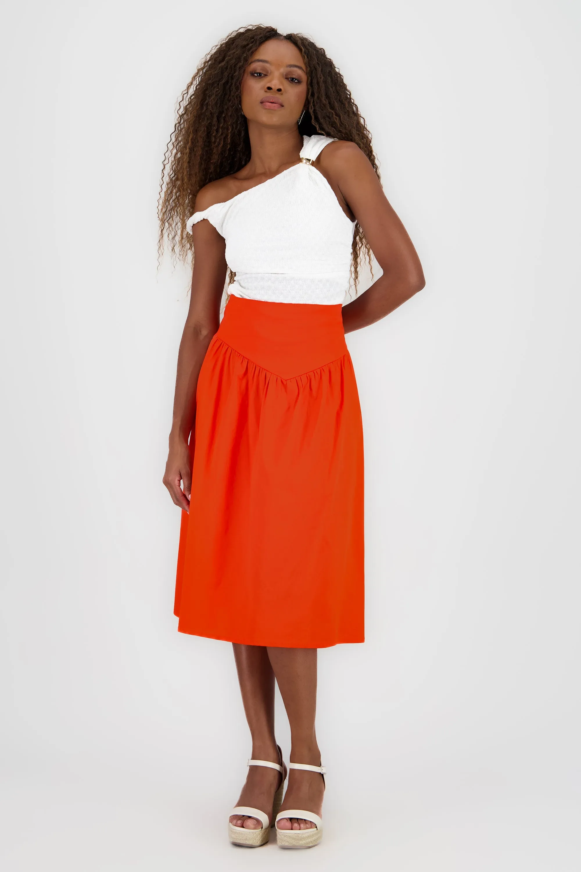 Falda midi pretina ancha sold by Shasa