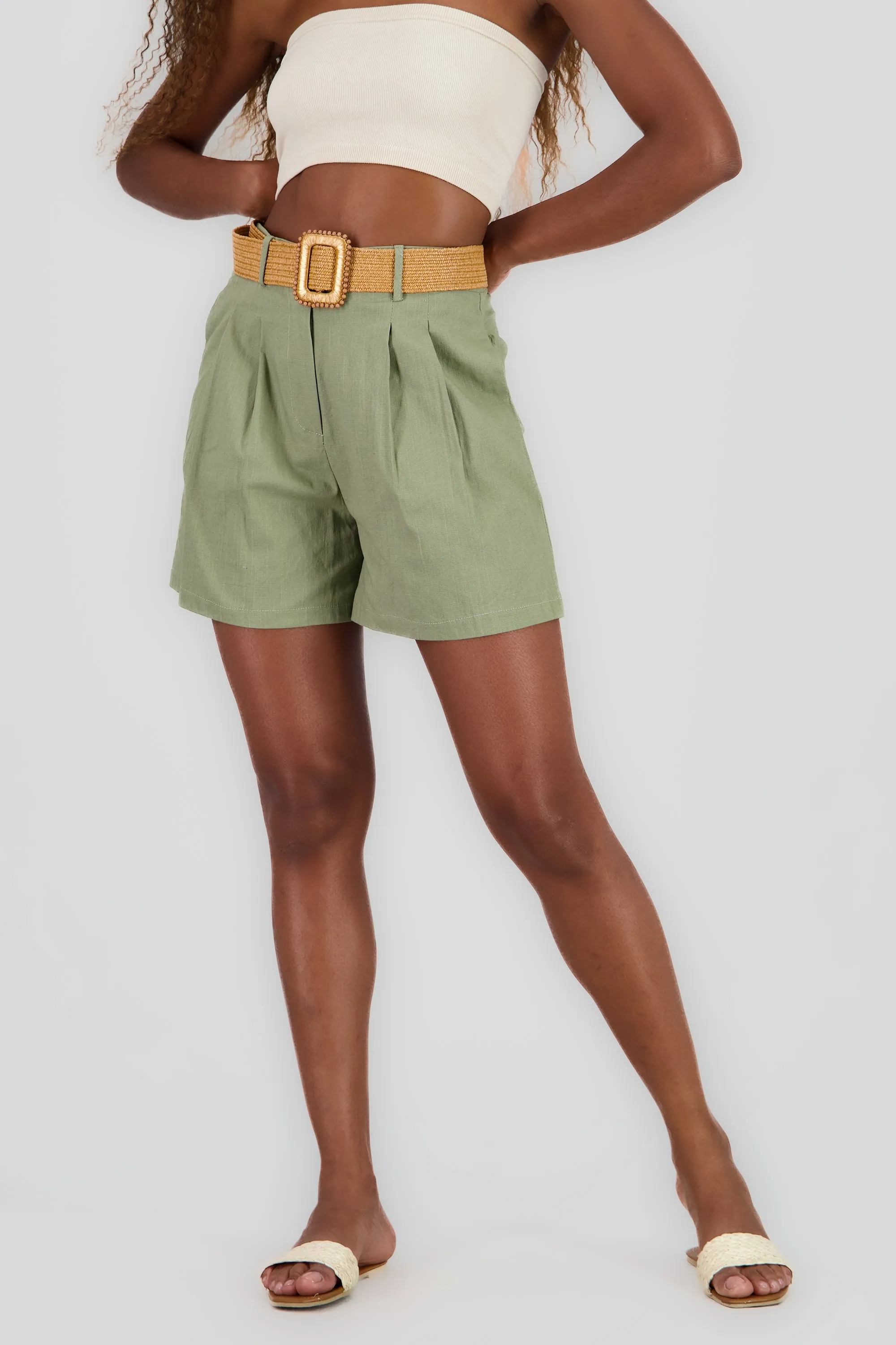 Short amplio detalle cinturon lino sold by Shasa product image thumbnail 2