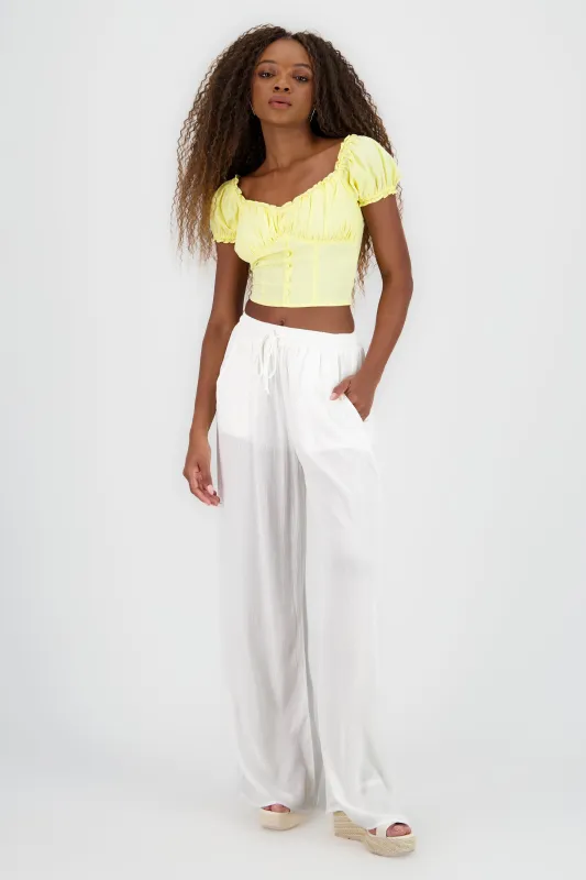 Pantalon amplio con detalle jareta sold by Shasa