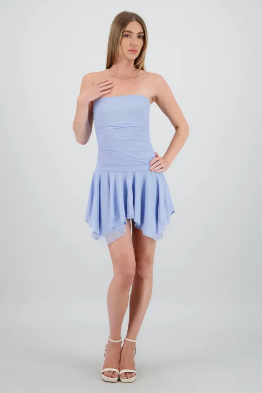 Vestido mini asimetrico de mesh sold by Shasa
