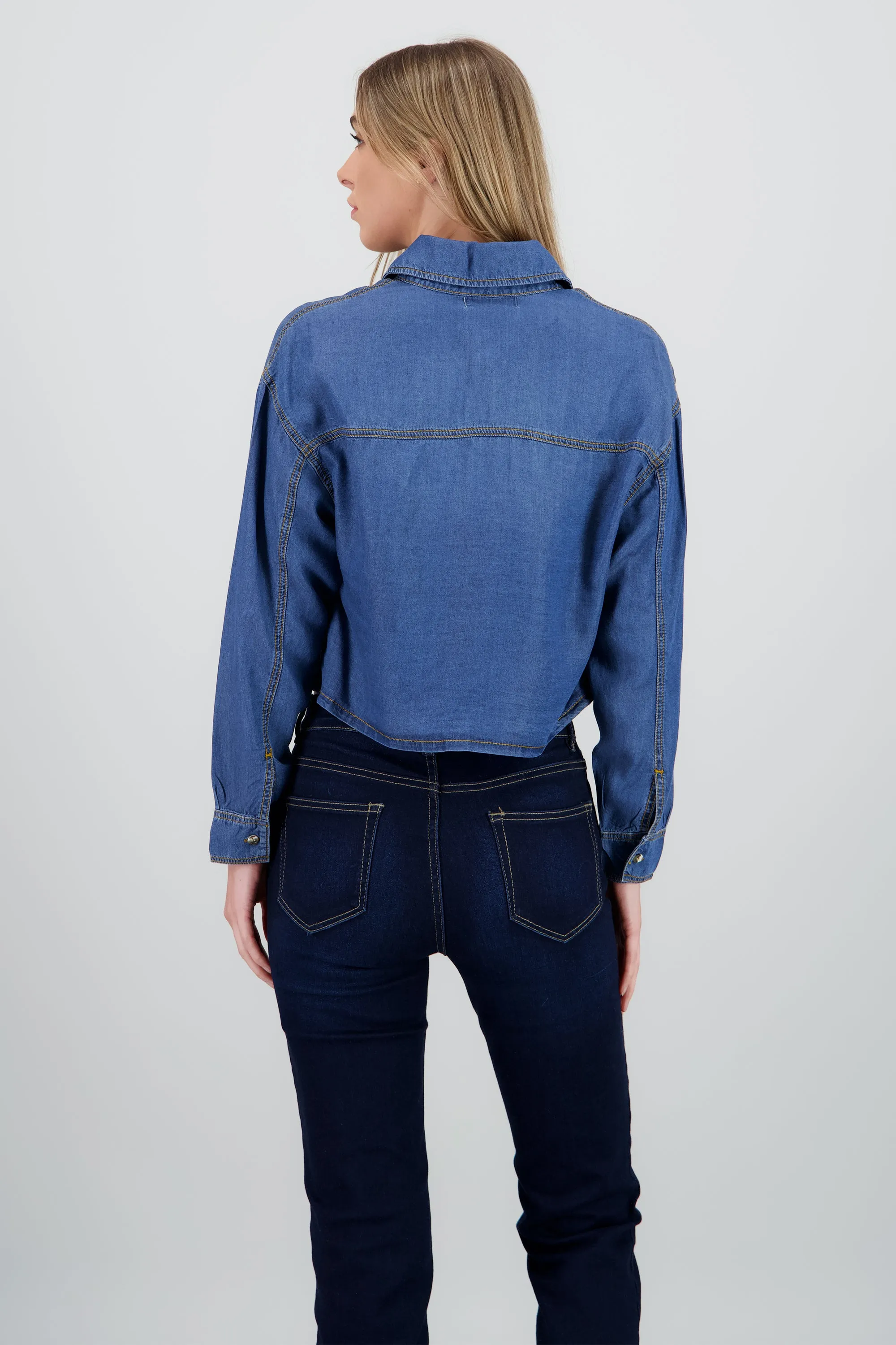 Camisa crop de mezclilla sold by Shasa product image thumbnail 4